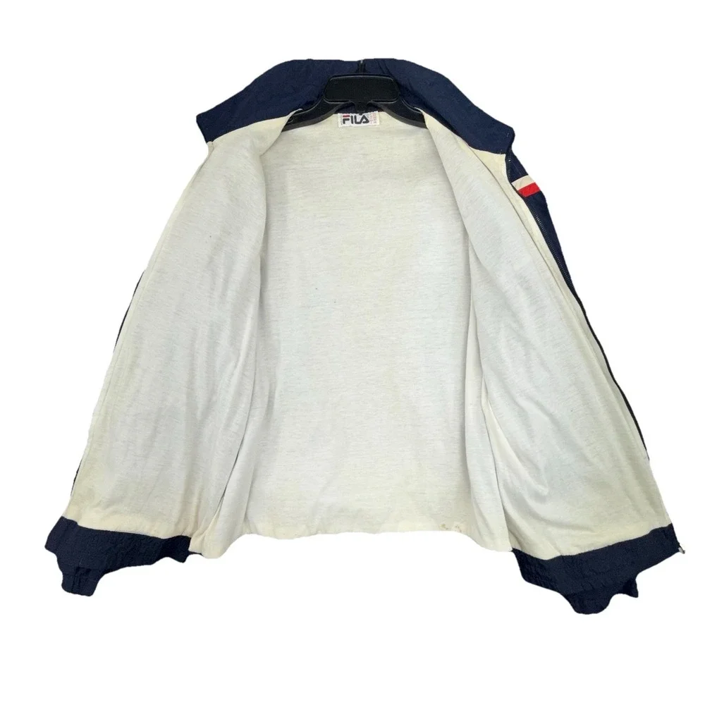 Vintage FILA Full Zip‎ Windbreaker Jacket Mens 2XL Blue Color Block